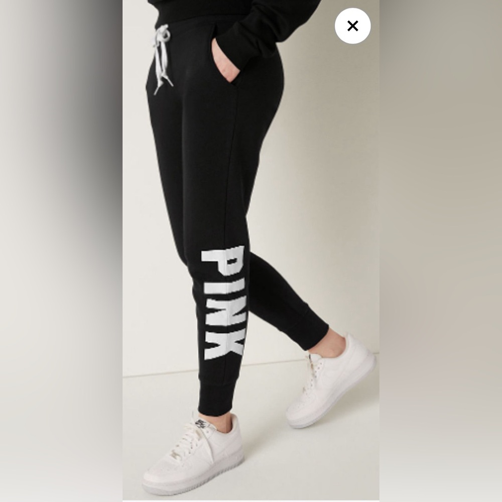Victoria Secret Black Drawstring Joggers Size XS NWOT